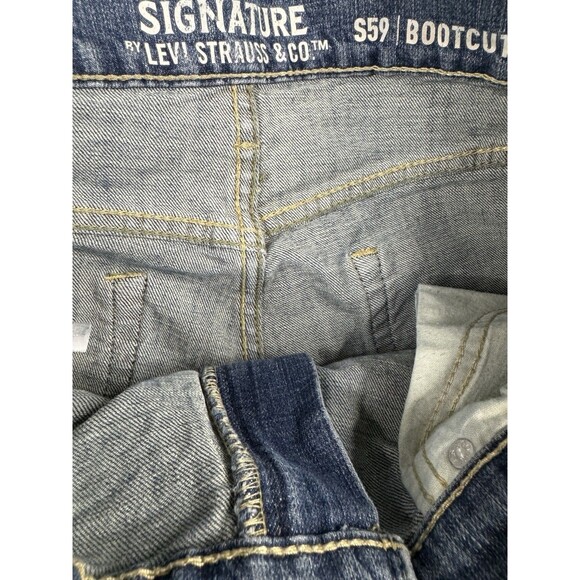 Levis Signature 34x32 Denim Blue Jeans Men's Zip Fly S59 Bootcut Straight - Picture 8 of 10